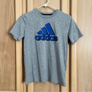 Adidas Boys size M (10/12) Grey logo tshirt